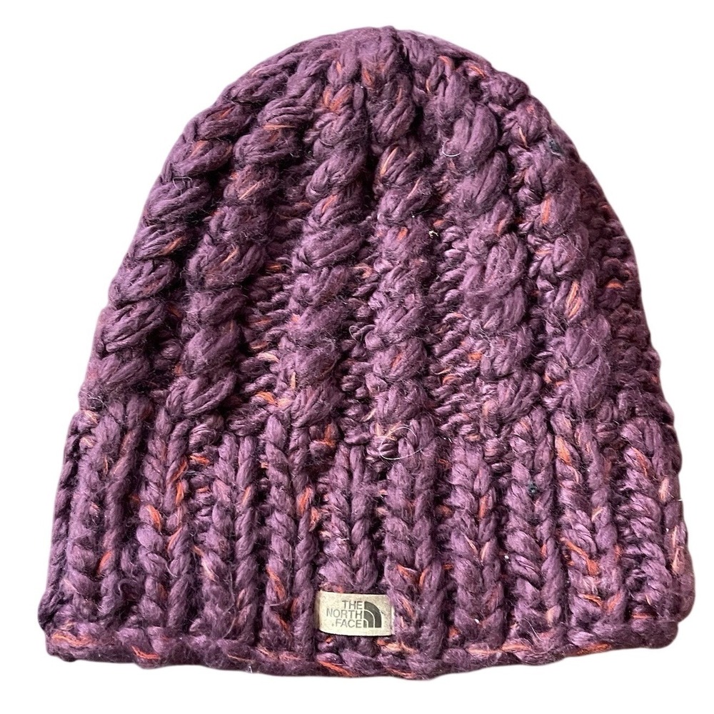The North Face Hat Beanie Women‎ One Size Red Knit Acrylic Winter Warm Outdoor